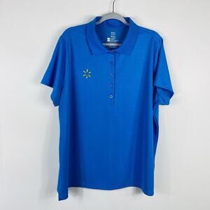 Walmart Women's Size 2XL Employee Short Sleeve Polo Shirt Blue *